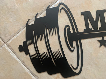 Personalized Gym Metal Sign – Custom Name Fitness Plaque – Home Gym Wall Art – Bodybuilding & Weightlifting Decor – Workout Room Sign – Gift for Dad