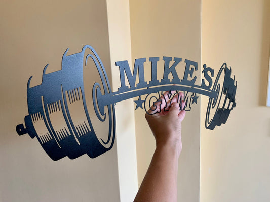 Personalized Gym Metal Sign – Custom Name Fitness Plaque – Home Gym Wall Art – Bodybuilding & Weightlifting Decor – Workout Room Sign – Gift for Dad
