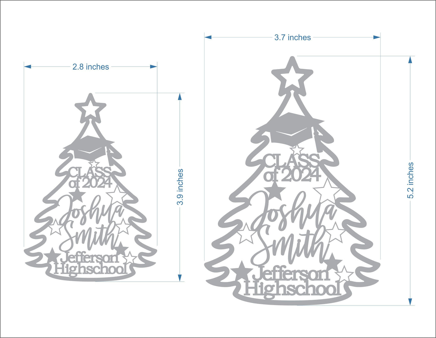 Custom Graduation Christmas Ornament - Personalized Name & College, Class of 2025 / 2026