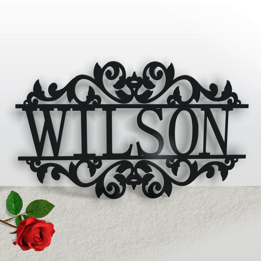 Custom Family Name Metal Sign – Outdoor Monogram Door & Wall Decor, Gift
