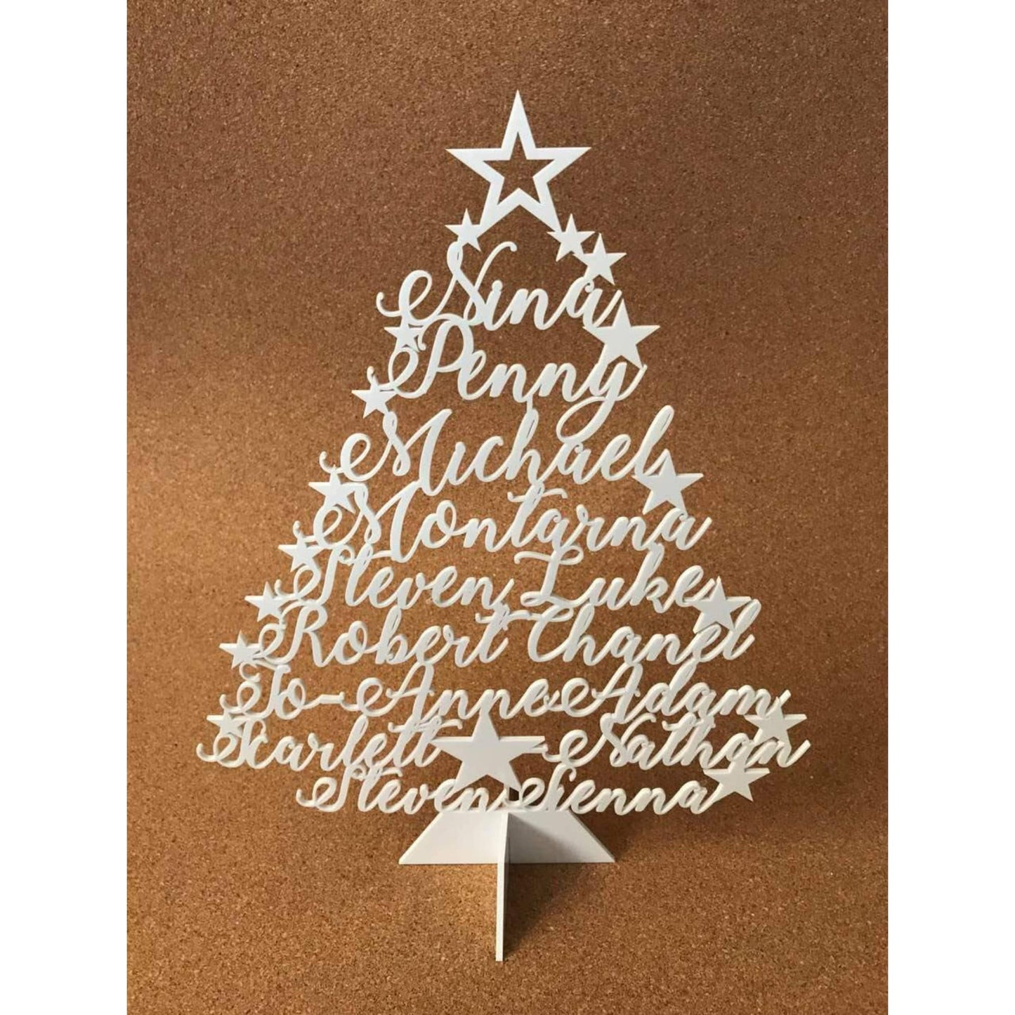 Large Personalized Freestanding Christmas Tree | Custom Family Name Holiday Ornament | Handmade Gift