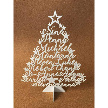 Large Personalized Freestanding Christmas Tree | Custom Family Name Holiday Ornament | Handmade Gift