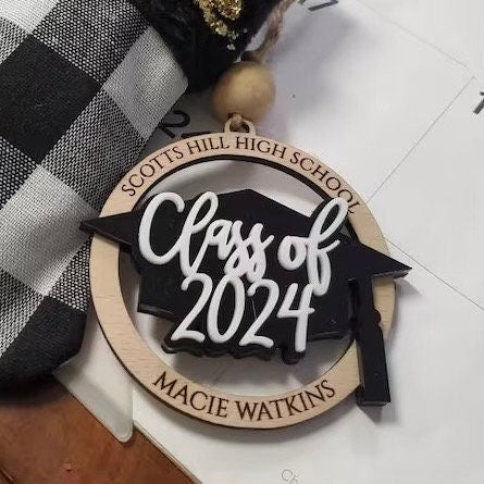 Custom Graduation Name Ornament | Class of 2026 | Personalized High School or University Keepsake