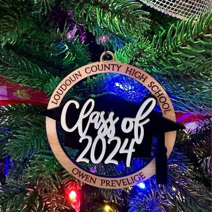 Custom Graduation Name Ornament | Class of 2026 | Personalized High School or University Keepsake