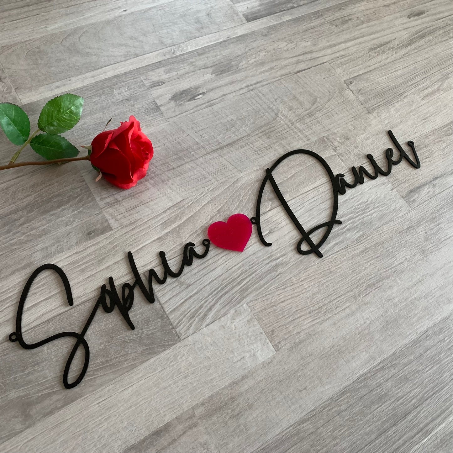 Personalized Script Metal Words