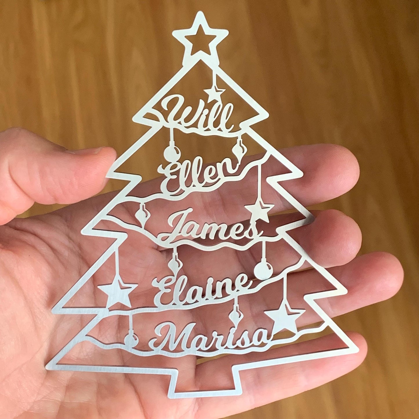 Personalized Christmas Tree Ornaments with Custom Family Names, Unique Holiday Gifts, Family Christmas Ornament, Xmas 2025 Handmade Ornament