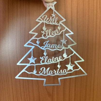 Personalized Christmas Tree Ornaments with Custom Family Names, Unique Holiday Gifts, Family Christmas Ornament, Xmas 2025 Handmade Ornament