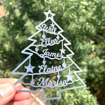 Personalized Christmas Tree Ornaments with Custom Family Names, Unique Holiday Gifts, Family Christmas Ornament, Xmas 2025 Handmade Ornament