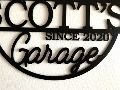 Personalized Metal Garage Sign