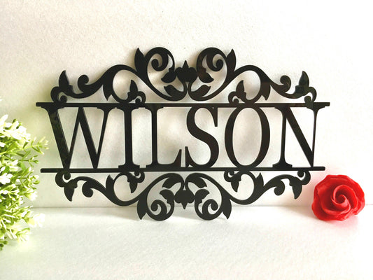 Custom Family Name Metal Sign – Outdoor Monogram Door & Wall Decor, Gift