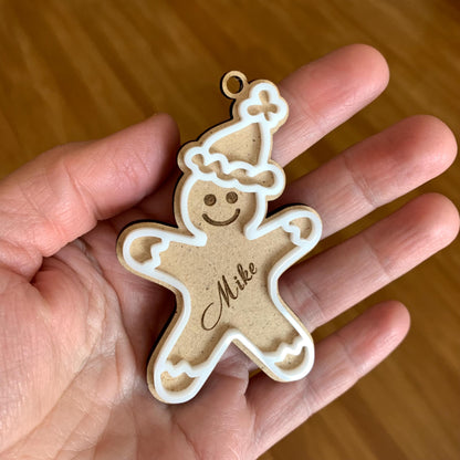 Personalized Gingerbread Christmas Stocking Tags | Custom Name Ornaments | Present Labels | Male or Female Style