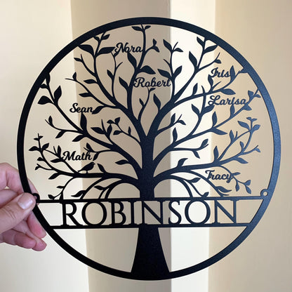 Personalized Tree of Life Metal Sign – Family Name & Custom Names | Family Wall Art & Gifts