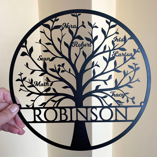 Personalized Tree of Life Metal Sign – Family Name & Custom Names | Family Wall Art & Gifts