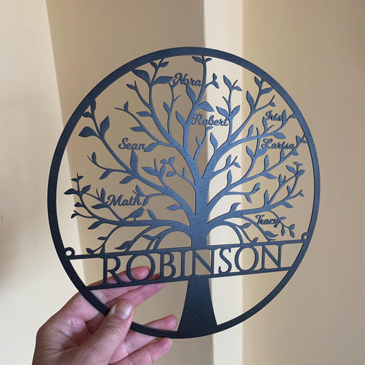 Personalized Tree of Life Metal Sign – Family Name & Custom Names | Family Wall Art & Gifts
