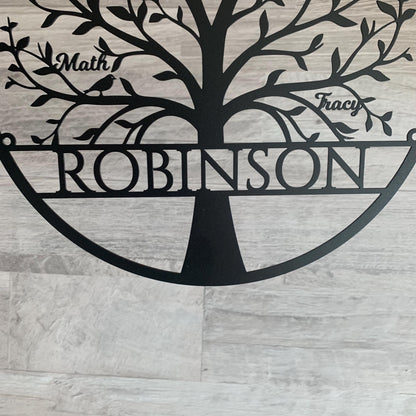 Personalized Tree of Life Metal Sign – Family Name & Custom Names | Family Wall Art & Gifts