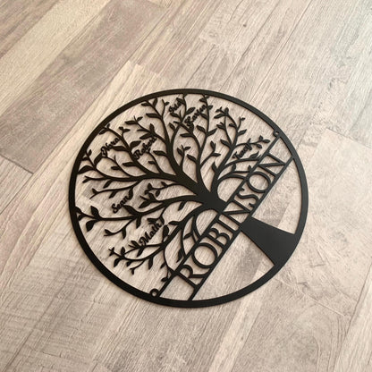 Personalized Tree of Life Metal Sign – Family Name & Custom Names | Family Wall Art & Gifts