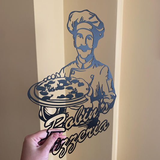 Custom Pizzeria Metal Sign – Personalized Pizza Kitchen Wall Art – Italian Restaurant Decor – Custom Name Metal Sign for Pizza Lovers