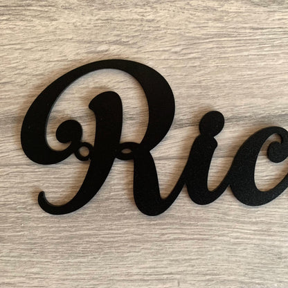 Custom Metal Name Sign – Personalized Laser Cut Word Sign for Home or Nursery – Modern Script Wall Decor – Metal Letters in 6 Colors