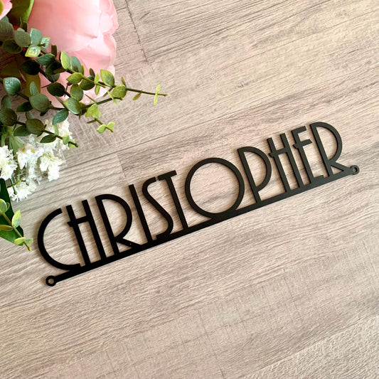 Custom Metal Name Sign – Personalized Business or Office Wall Decor – Modern Steel Word Plaque – Laser Cut Metal Sign for Home or Workspace