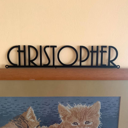 Custom Metal Name Sign – Personalized Business or Office Wall Decor – Modern Steel Word Plaque – Laser Cut Metal Sign for Home or Workspace
