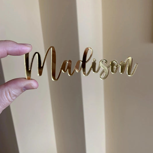 Laser Cut Name Place Cards – Custom Acrylic or Wood Name Tags – Personalized Wedding & Event Table Decor – Elegant Name Signs for Guests