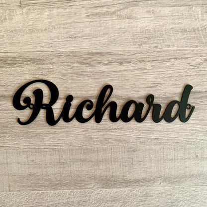 Custom Metal Name Sign – Personalized Laser Cut Word Sign for Home or Nursery – Modern Script Wall Decor – Metal Letters in 6 Colors