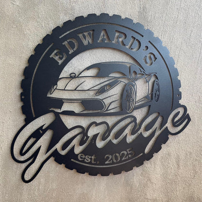Personalized Metal Garage Sign – Custom Wall Art for Man Cave, Workshop, or Mechanic – Father's Day or Birthday Gift – Custom Garage Decor