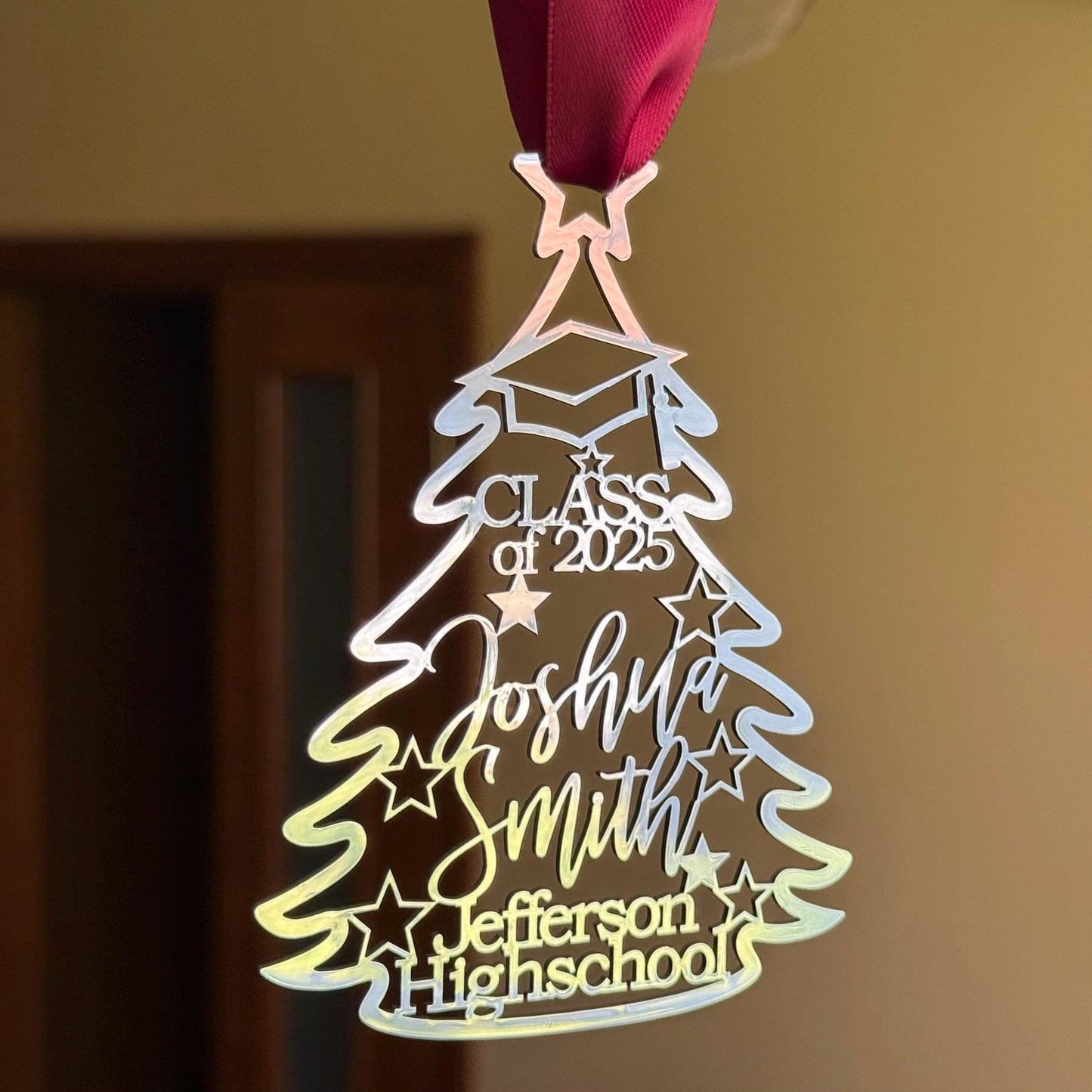 Custom Graduation Christmas Ornament - Personalized Name & College, Class of 2025 / 2026