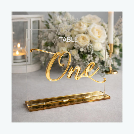 Personalized Wedding Table Numbers - Custom Script Signs - Head Table Decor - Elegant Number Holders