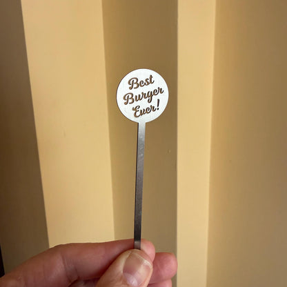 Personalized Stainless Steel Burger Skewers