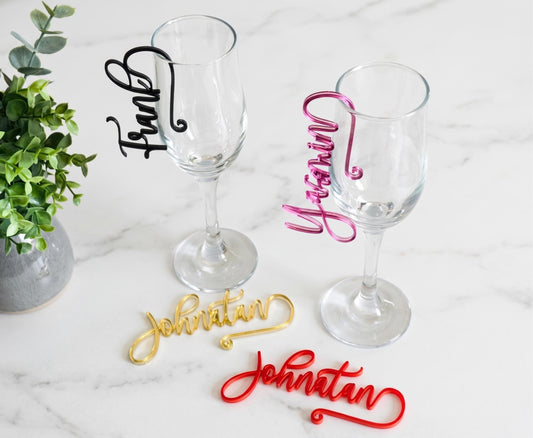 Personalized Wedding Wine Glass Charms