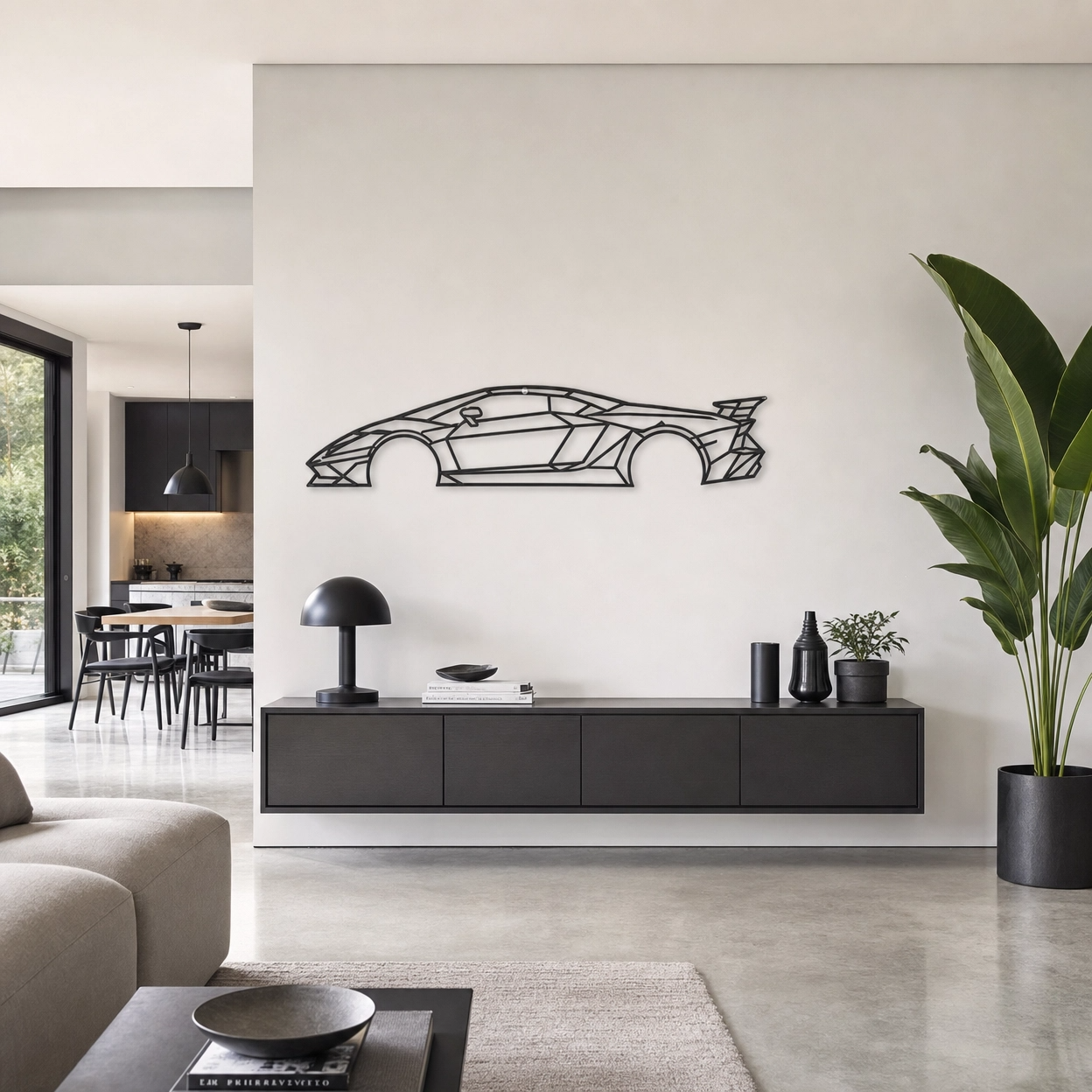 Aventador SVJ Metal Car Silhouette Wall Art