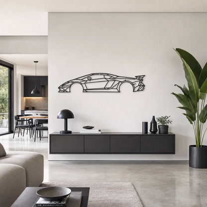 Aventador SVJ Metal Car Silhouette Wall Art