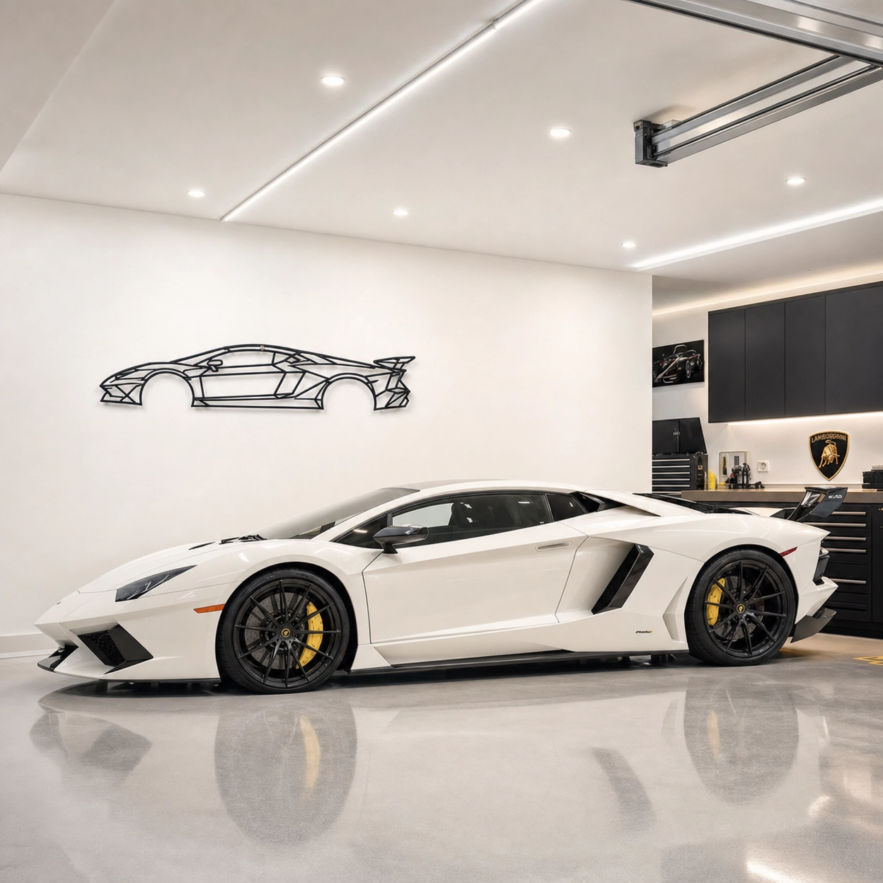 Aventador SVJ Metal Car Silhouette Wall Art