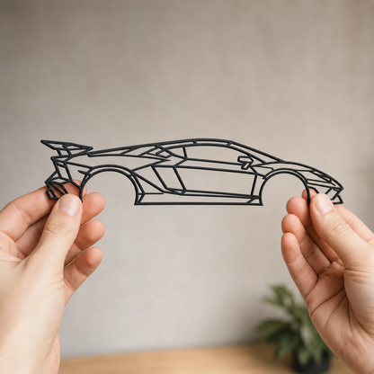 Aventador SVJ Metal Car Silhouette Wall Art