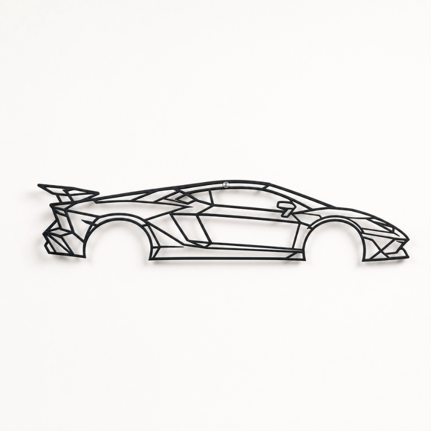 Aventador SVJ Metal Car Silhouette Wall Art