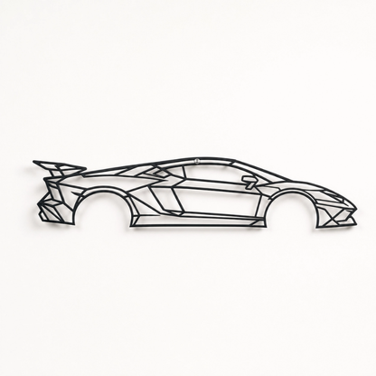 Aventador SVJ Metal Car Silhouette Wall Art