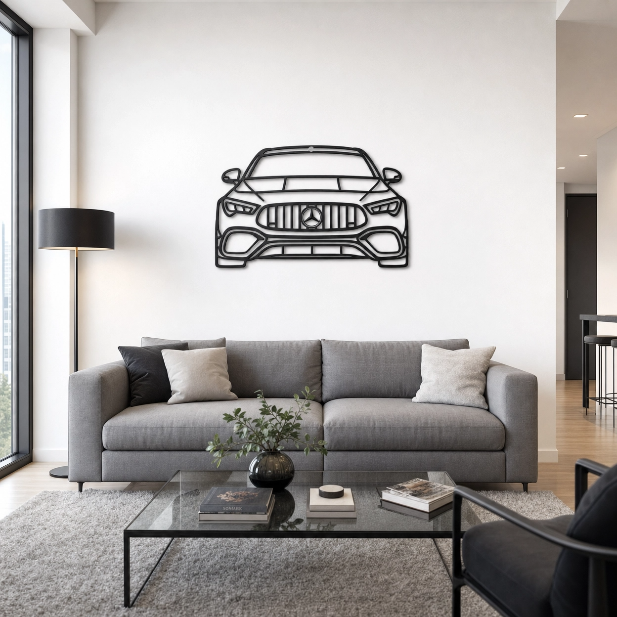 CLA 45S Front Metal Car Silhouette Wall Art
