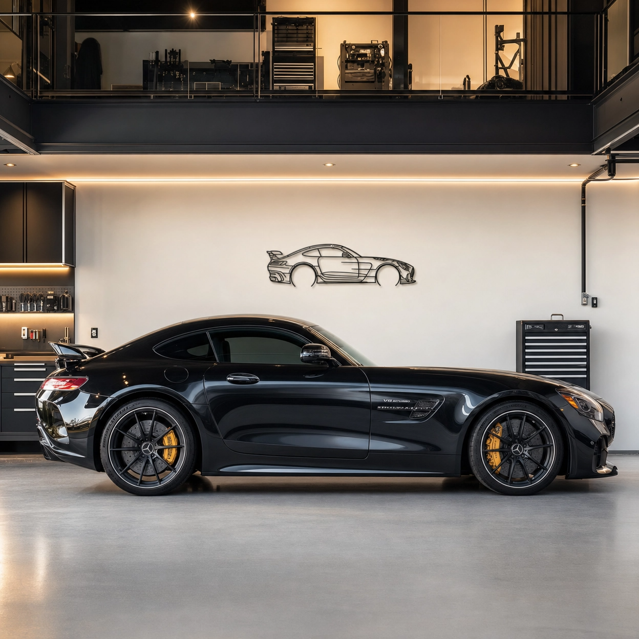 AMG GT Metal Car Silhouette Wall Art