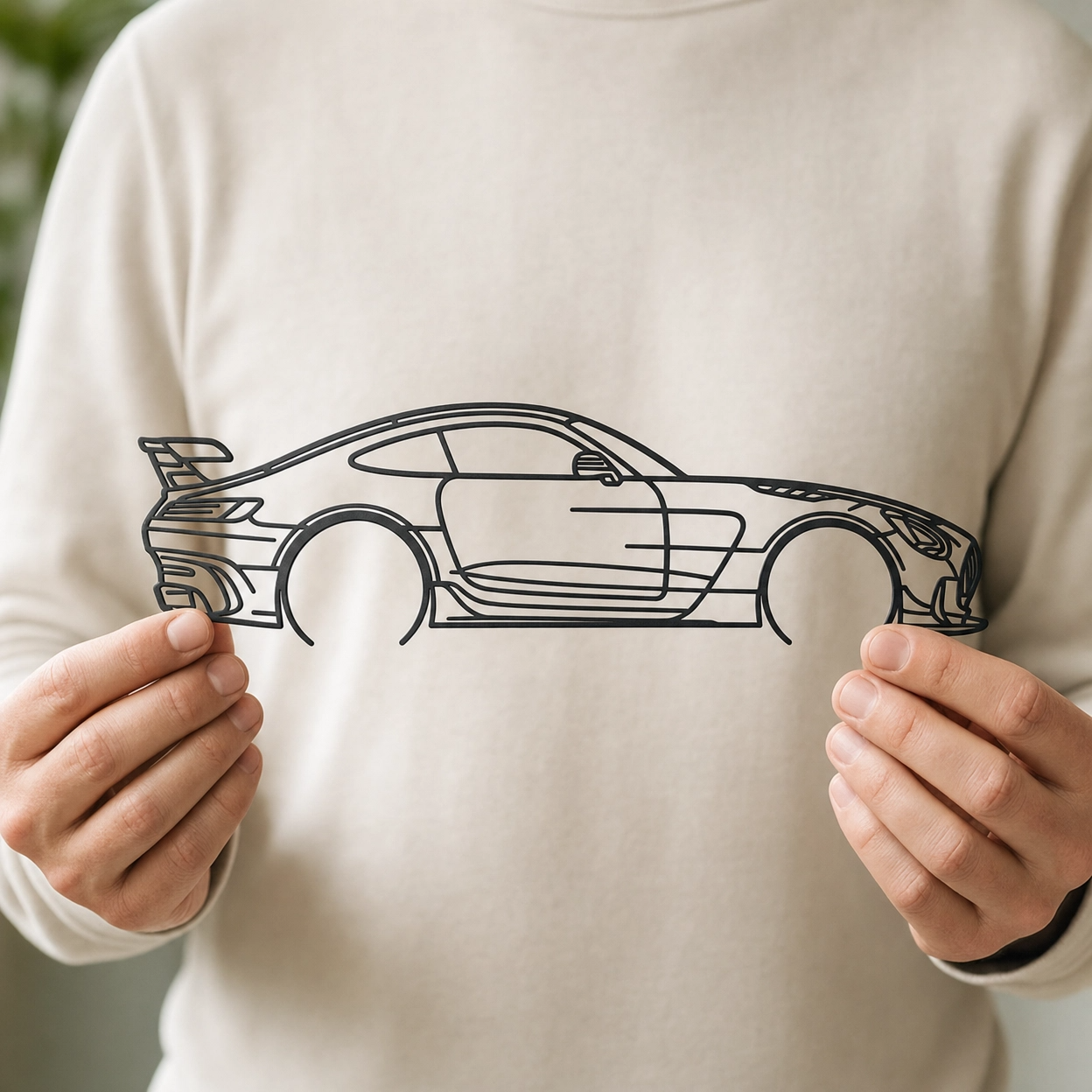 AMG GT Metal Car Silhouette Wall Art