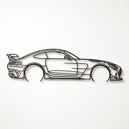 AMG GT Metal Car Silhouette Wall Art