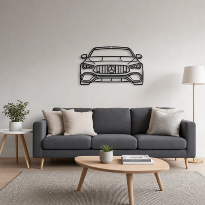 CLA 45S Front Metal Car Silhouette Wall Art