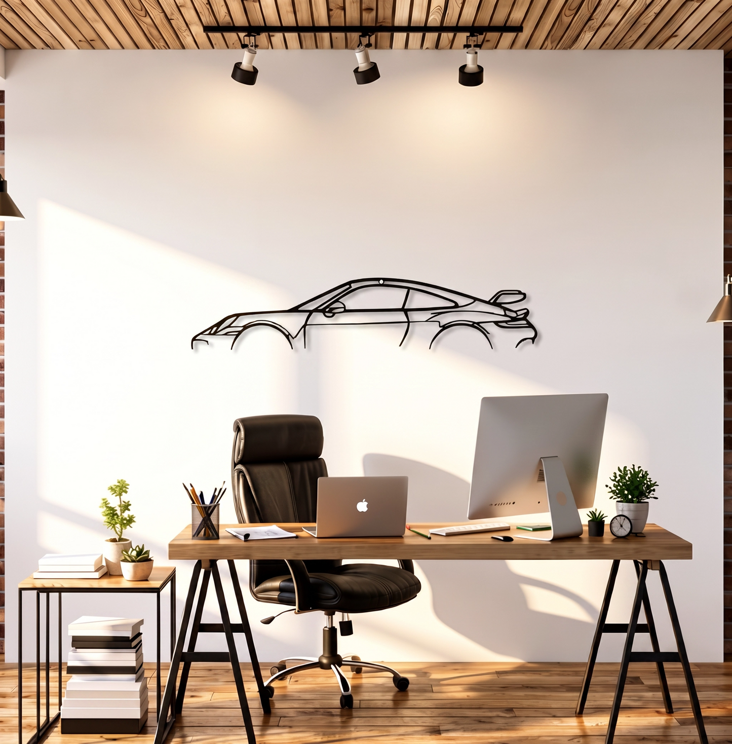 911 GT3 RS Metal Car Silhouette Wall Art