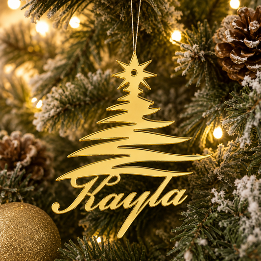 Personalized Christmas Name Tags | Custom Acrylic & Wood Holiday Table Decor